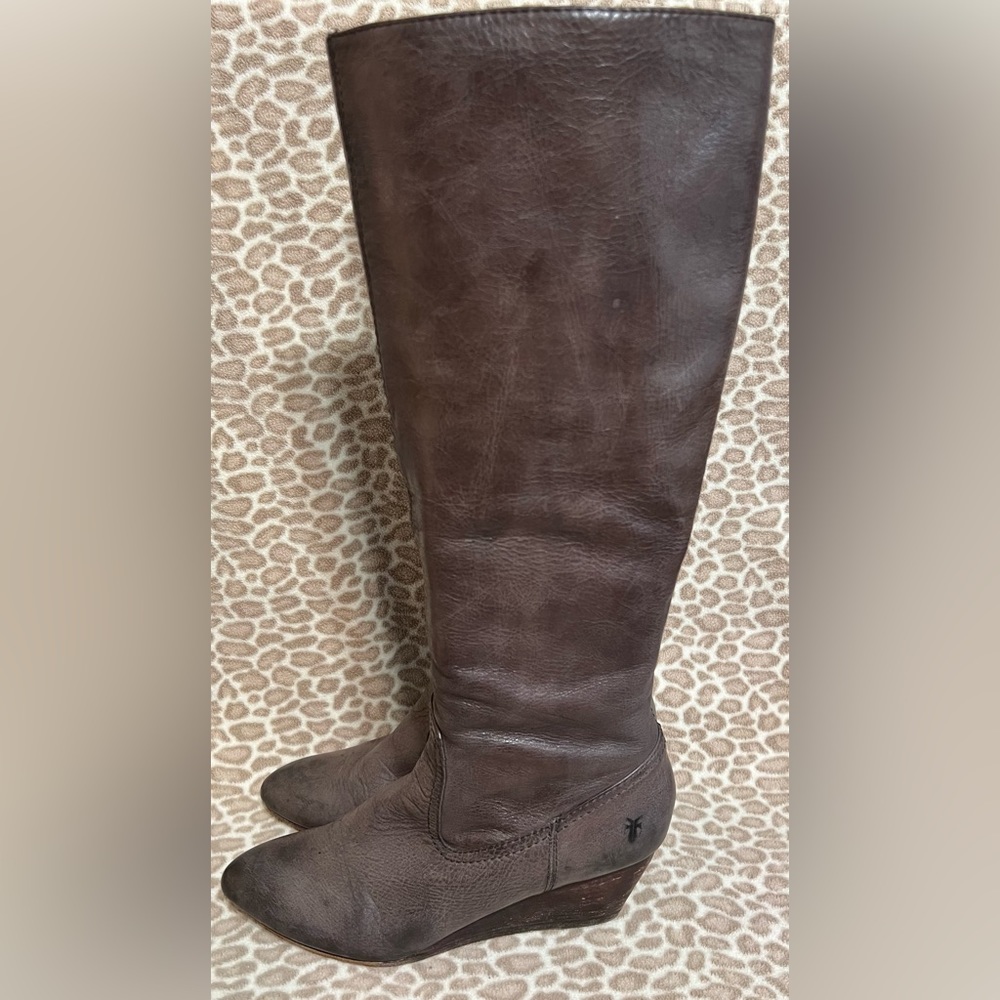 Frye Missy Tall Wedge Boot Size 8.5M - Picture 3 of 14